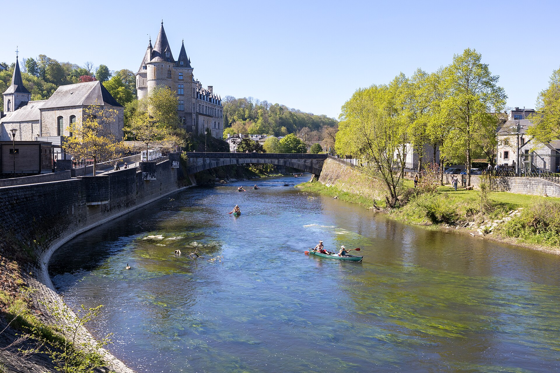 The castle of Durbuy above the River Ourthe in the Ardennes