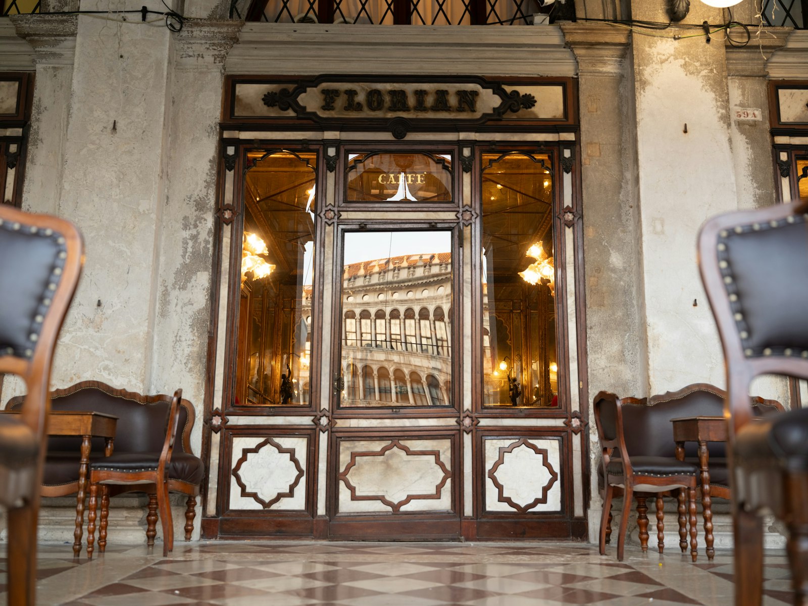Caffè Florian under the arcades of St Mark's Square in Venice