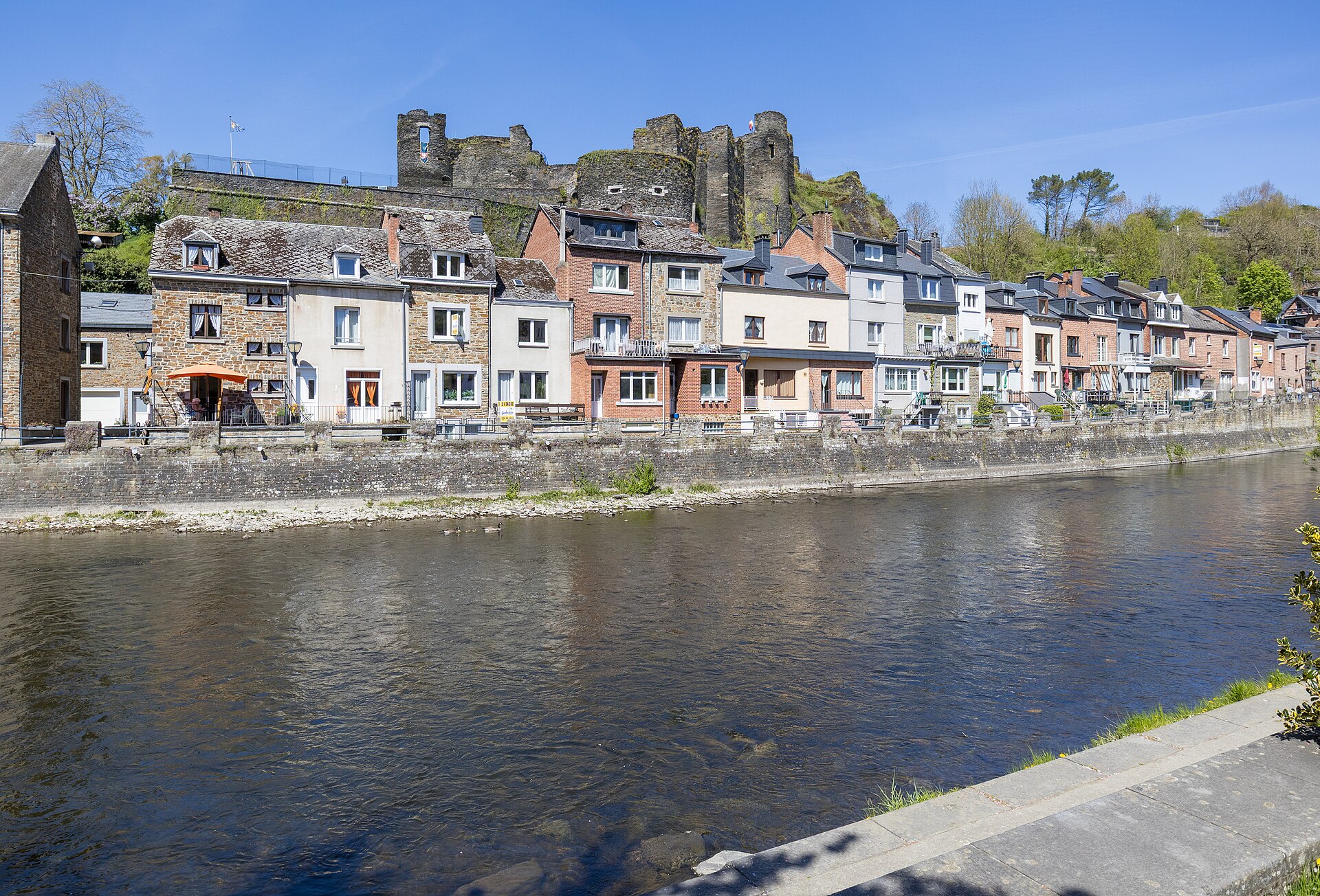 The ruined feudal castle above the town of La Roche-en-Ardenne on the River Ourthe