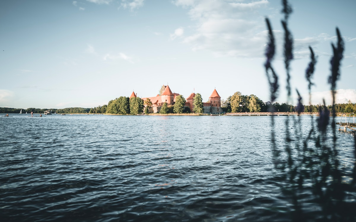 Trakai Island Castle across its glassy lake